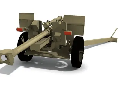 105 mm FeldHaubitze Low-poly 3D model