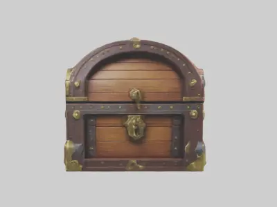 Treasure Chest model Low-poly 3D model purchase