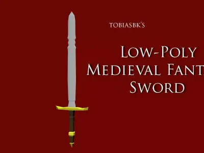 Low-Poly Medieval Fantasy Sword Low-poly 3D model
