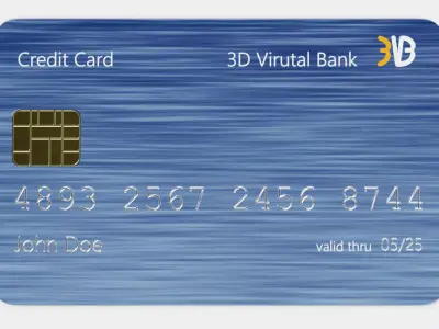 Credit Card V8 - Generic Payment Prop with Custom Design 3D model