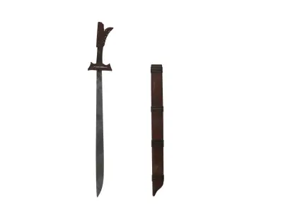  Kampilan Sword Low-poly 3D model