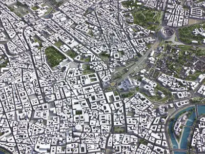 Rome - city center Low-poly 3D model