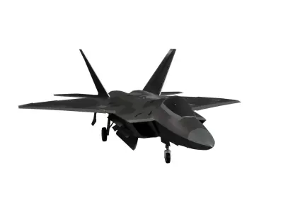 USA FF-22A Raptor Stealth Fighter Jet Low-poly 3D model