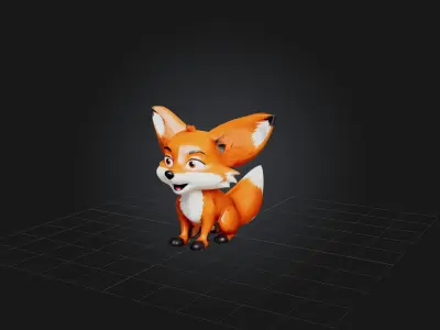 Cartoon Fox Low-poly 3D model purchase