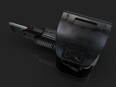 Laser Cannon Design - Weapon for Turret Low-poly 3D model