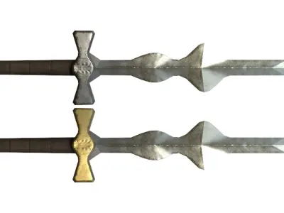 Claymore Sword Medieval Melee Weapon Low-poly 3D model
