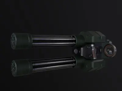 Futuristic Twin Minigun PBR Low-poly 3D model