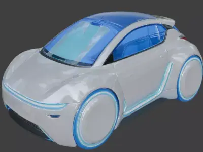 Futuristic Sci-Fi Compact Car 3D Model Low-poly 3D model
