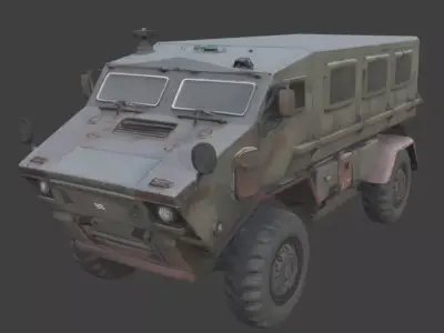 Rugged Military Transport Carrier 3D Model Low-poly 3D model