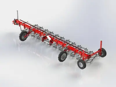 WG 0012 - Heavy toothed harrow 6m 3D model