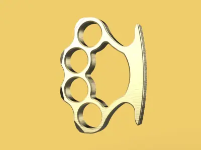BRASS KNUCKLES HAND KNUCKLE DUSTER SELF DEFENSE FIST LOAD GRIP 3D model