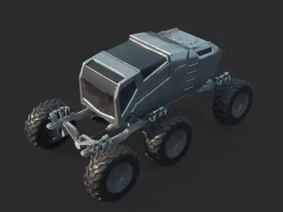 Future sci-fi multi-functional land vehicle for space use 3D model
