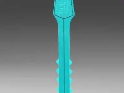 Ice-sword turquoise sword Free low-poly 3D model