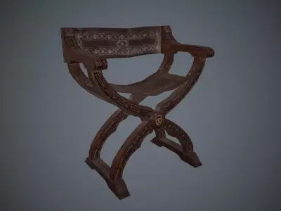 Antique Ancient Chair Low-poly 3D model