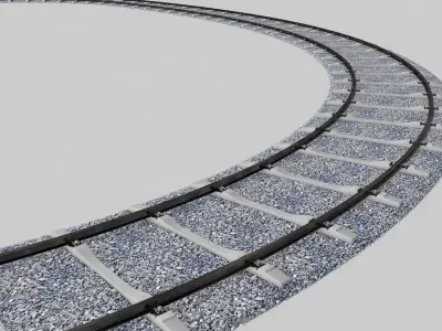 Realistic Railroad  Module Set 3D model
