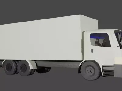 Refrigerated Truck - Medium Poly 3D Model Low-poly 3D model