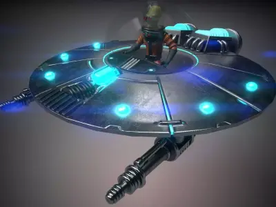 Alien Spaceship Low-poly 3D model order