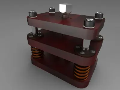 Press machine with springs Free 3D model