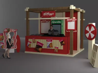 kelloggs noodles booth Free 3D model