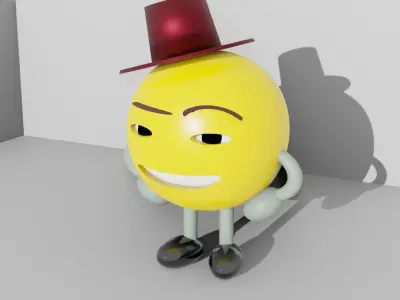 Yellow smiley emoji Free 3D model