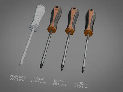 Screwdriver - PBR Game Ready Asset Low-poly 3D model