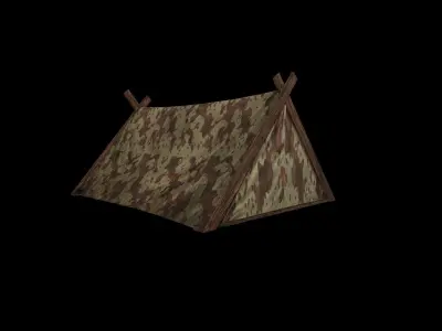 Military Tent - 4 - PBR - Textured Low-poly 3D model