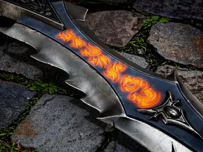 Sword Low-poly 3D model 8