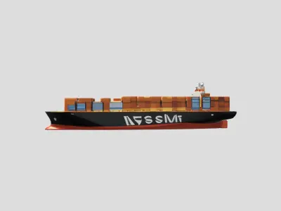 3D Container Ship Cargo 3D model