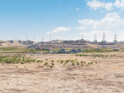Oil Drilling   Oilfield   Gas Drilling   Refinery   3D model