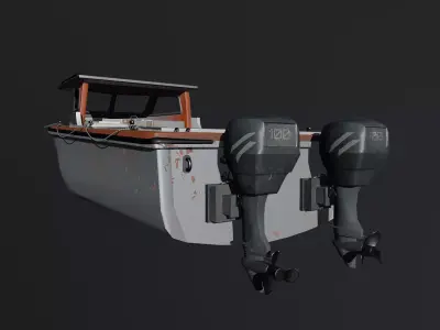 Game Ready Fishing Boat Low-poly 3D model