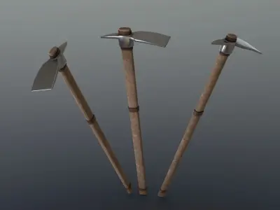 Hoe - Iron Low-poly 3D model