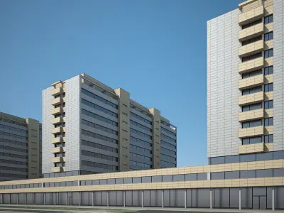 Apartment Building 01 3D model