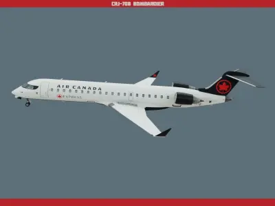CRJ700 Air Canada Low-poly 3D model