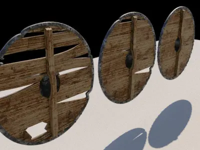 Shield with damage phases Low-poly 3D model