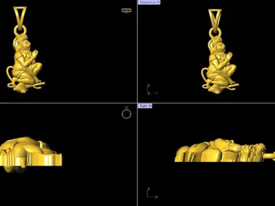 Bajrangbali Pendant - 0044  3D print model