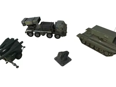 Military Vehicle Pack 06  Low-poly 3D model