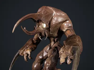 Bug Creature 3 Low-poly 3D model
