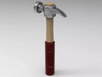 Hammer LowPoly PBR Model with handle Free low-poly 3D model