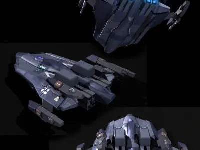 Bomber LP Low-poly 3D model