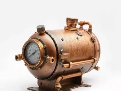 Steampunk Boiler Gauge model pack Low-poly 3D model