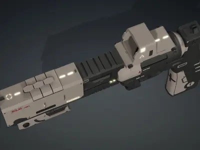 SCI-FI REVOLVER ELG Low-poly 3D model