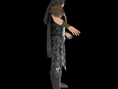 medieval character  knight armor sword  warrior Low-poly 3D model