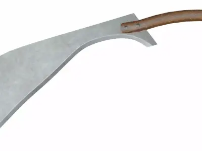 Curved sword 8 Low-poly 3D model