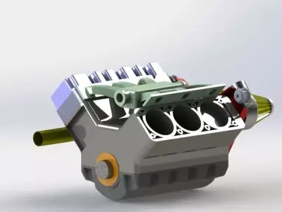 v6 Engine 3D model