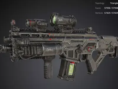 Futuristic Rifle Gun 3D model get
