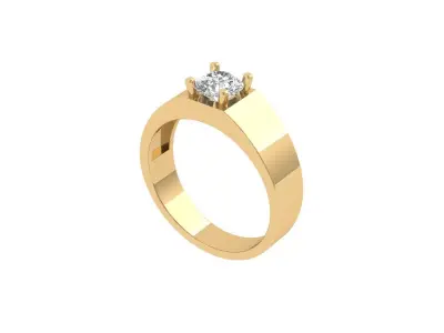 Solitaire Engagement Ring 3D print model 53