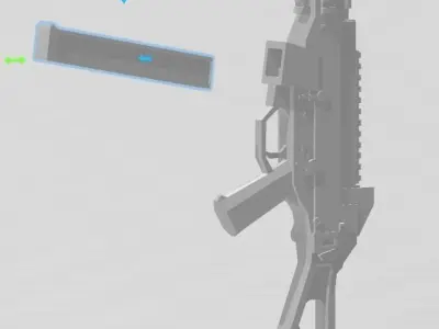 UMP45 gun Low-poly 3D model