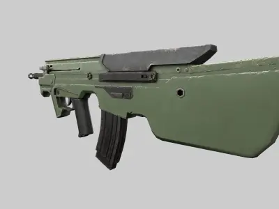 Assault rifle Low-poly 3D model 8