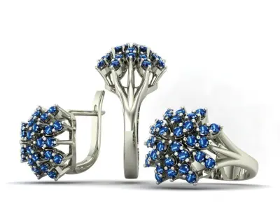 Vintage Diamond Cluster Set 3D print model