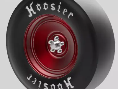 RAT ROD WHEEL AND HOOSIER SLICK TIRE FOR SCALE AUTOS 3D print model